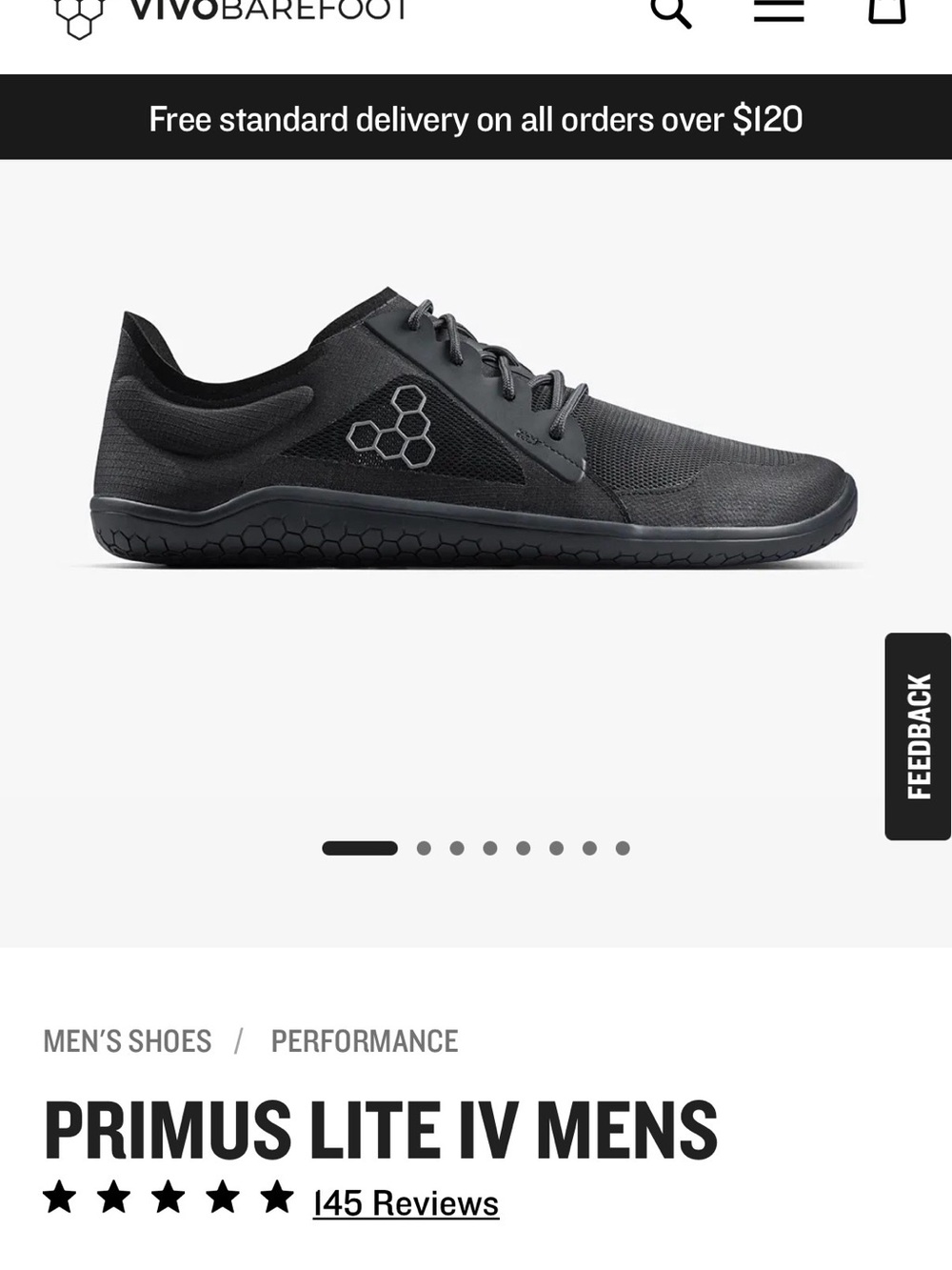 Vivo Barefoot Primus Lite IV Mens Shoe - Black